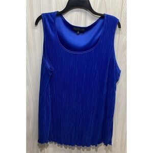 TRAVEL ELEMENTS Women's (Size 1X) Sleeveless Scoop Neck Textured Shirt Polyester